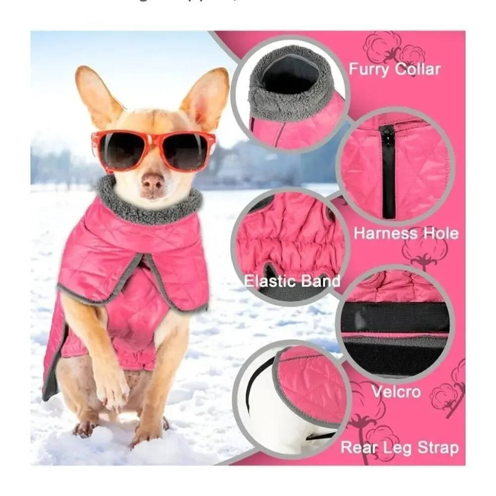 Fragralley Waterproof Windproof Winter Coat for Dogs, Reflective Cold Weather Ja